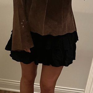 Superdown Becky Ruffle Tier Skirt, Black, XS, from REVOLVE